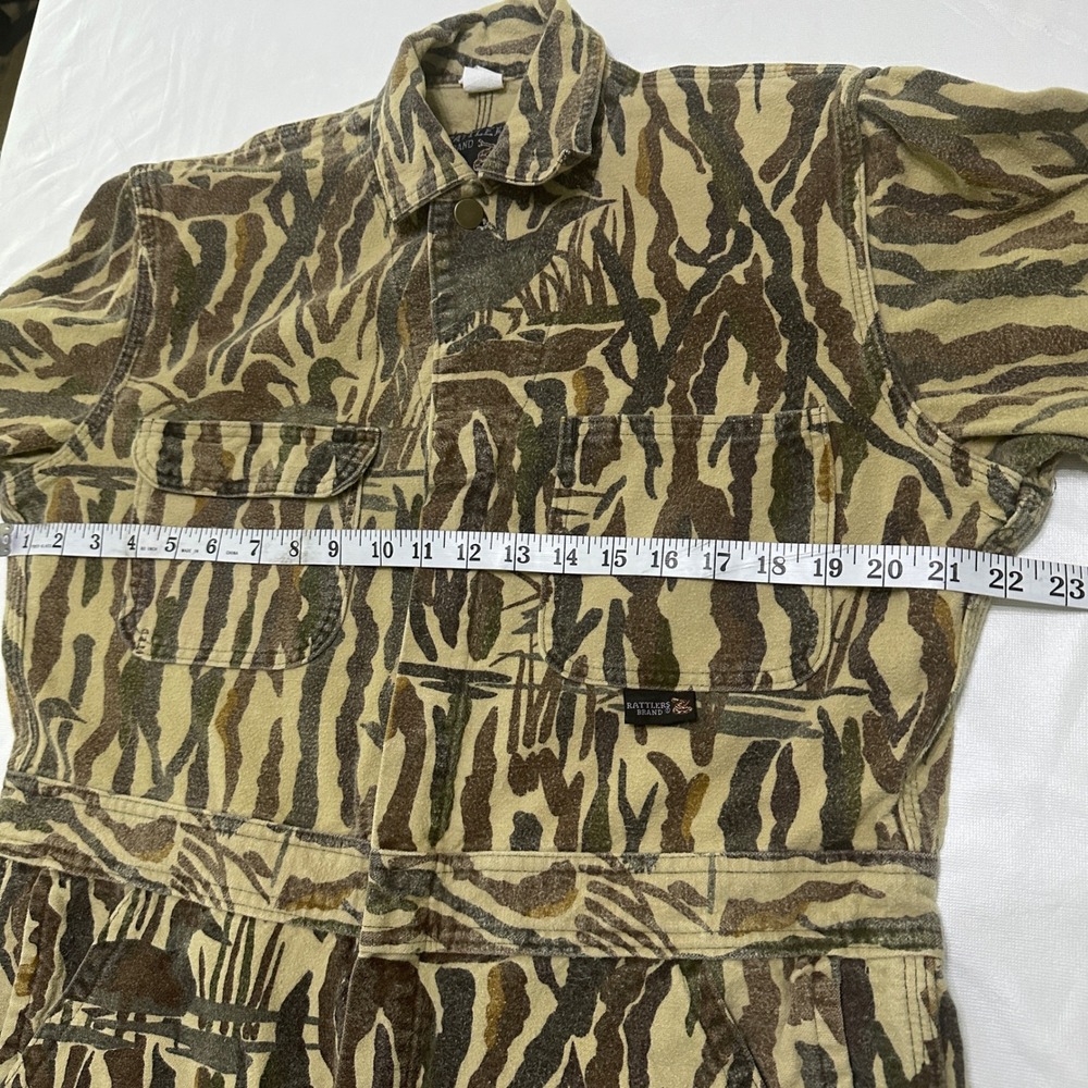 VTG Rattlers Brand Duck Camo Coveralls Mens M Hunting Utility Gorpcore USA Made - Picture 6 of 12